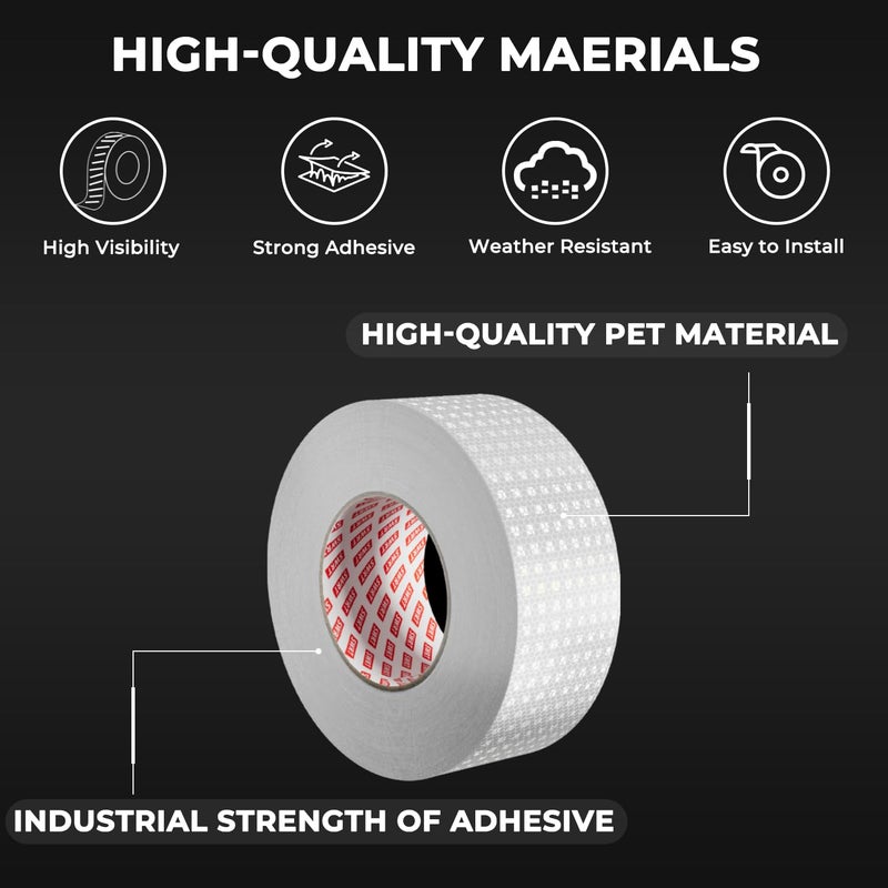 SWRT Reflective Tape 2 Inch x 160 Feet DOT-C2 Shining Star Fade Resistant White Reflective Tape Outdoor Waterproof Strong Adhesive Safety Warning Tape Reflector Conspicuity Tape for Trailer Truck Bike - Image 4